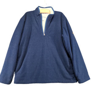 Orvis Men's 1/4 Zip Fleece Lined Pullover Blue XL Long Sleeve Mock Neck